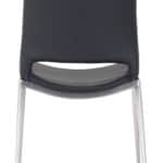 Black Faux Leather Dining Chair with Stainless Steel Frame (Set of 2)