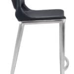 Black Faux Leather Ergonomic Counter Stool with Footrest (Set of 2)