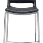 Black Faux Leather Ergonomic Counter Stool with Footrest (Set of 2)