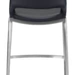 Black Faux Leather Ergonomic Counter Stool with Footrest (Set of 2)