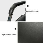 Black Vegan Leather Tufted Wingback Adjustable Height Swivel Task Chair