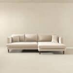 Cream Velvet L-Shaped Sectional Sofa Right Facing 12 Cream Velvet L-Shaped Sectional Sofa Right Facing