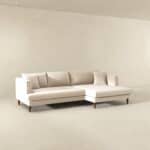 Cream Velvet L-Shaped Sectional Sofa Right Facing 11 Cream Velvet L-Shaped Sectional Sofa Right Facing