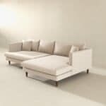 Cream Velvet L-Shaped Sectional Sofa Right Facing 10 Cream Velvet L-Shaped Sectional Sofa Right Facing