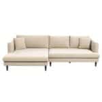 Cream Velvet L-Shaped Sectional Sofa Left Facing 7 Cream Velvet L-Shaped Sectional Sofa Left Facing