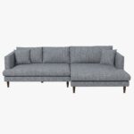 Grey Linen L-Shaped Sectional Sofa Right Facing 7 Grey Linen L-Shaped Sectional Sofa Right Facing