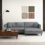 Grey Linen L-Shaped Sectional Sofa Right Facing 9 Grey Linen L-Shaped Sectional Sofa Right Facing
