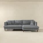 Grey Linen L-Shaped Sectional Sofa Right Facing 10 Grey Linen L-Shaped Sectional Sofa Right Facing