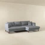 Grey Linen L-Shaped Sectional Sofa Right Facing 11 Grey Linen L-Shaped Sectional Sofa Right Facing