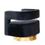 Blanca Black Velvet Swivel Barrel Accent Chair 8 Blanca Black Velvet Swivel Barrel Accent Chair