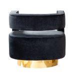 Blanca Black Velvet Swivel Barrel Accent Chair 9 Blanca Black Velvet Swivel Barrel Accent Chair