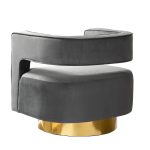 Blanca Grey Velvet Swivel Barrel Accent Chair 8 Blanca Grey Velvet Swivel Barrel Accent Chair
