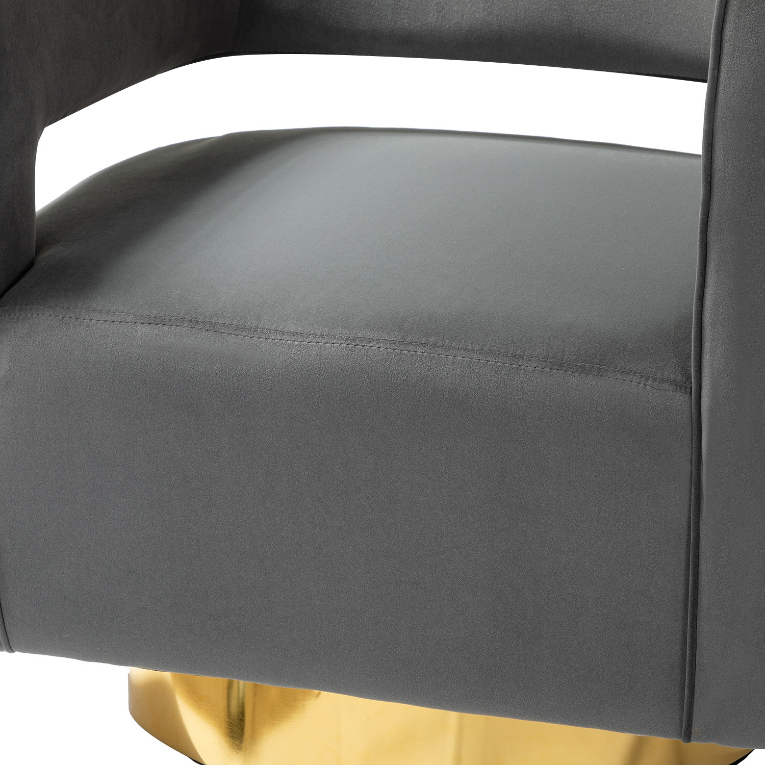 Blanca Grey Velvet Swivel Barrel Accent Chair 5 Blanca Grey Velvet Swivel Barrel Accent Chair - Image 5