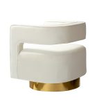 Blanca Ivory Velvet Swivel Accent Barrel Chair 8 Blanca Ivory Velvet Swivel Accent Barrel Chair