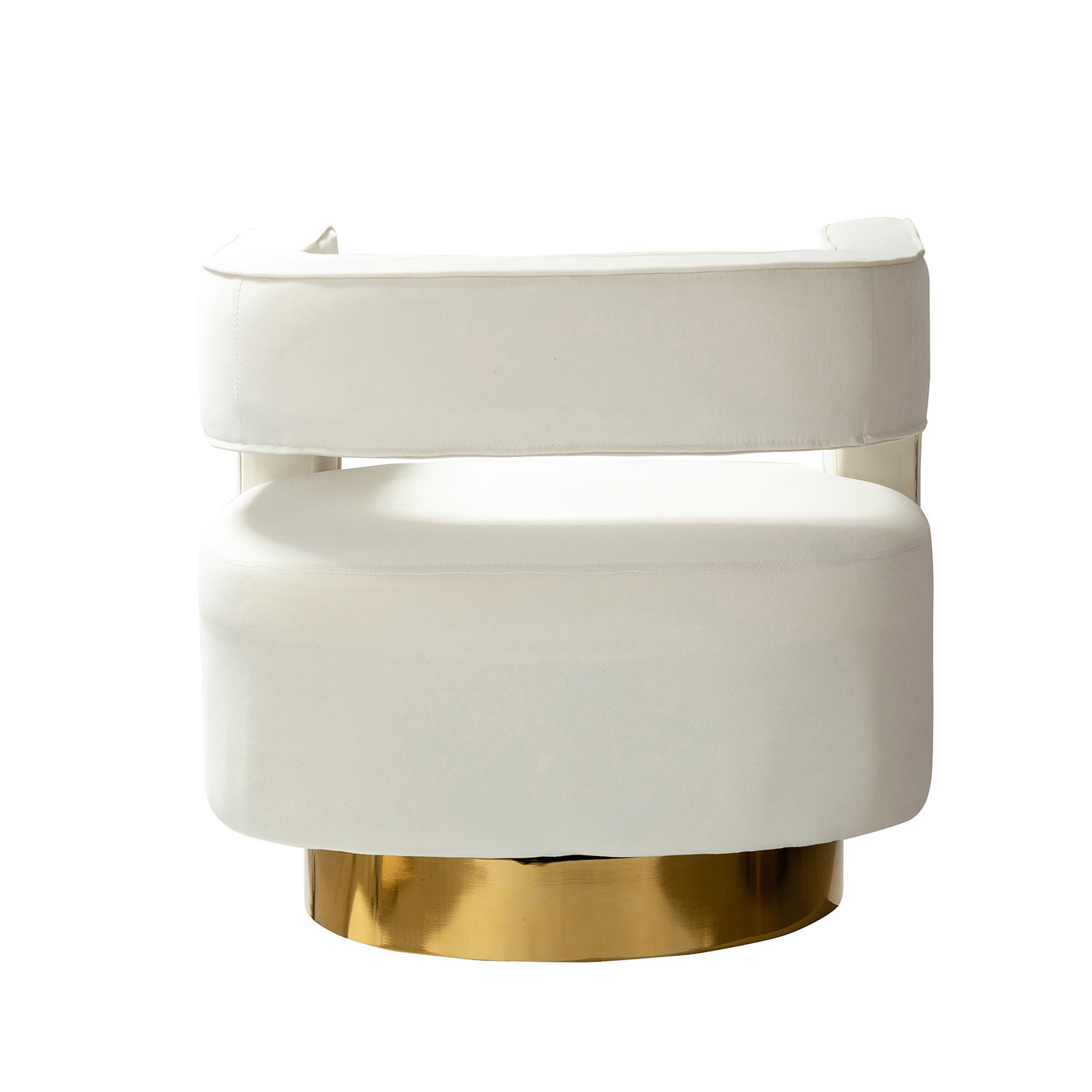 Blanca Ivory Velvet Swivel Accent Barrel Chair 4 Blanca Ivory Velvet Swivel Accent Barrel Chair - Image 4