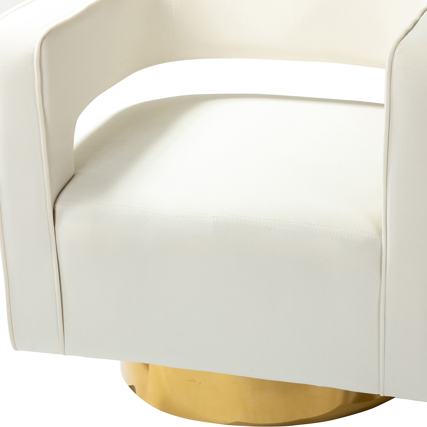 Blanca Ivory Velvet Swivel Accent Barrel Chair 5 Blanca Ivory Velvet Swivel Accent Barrel Chair - Image 5
