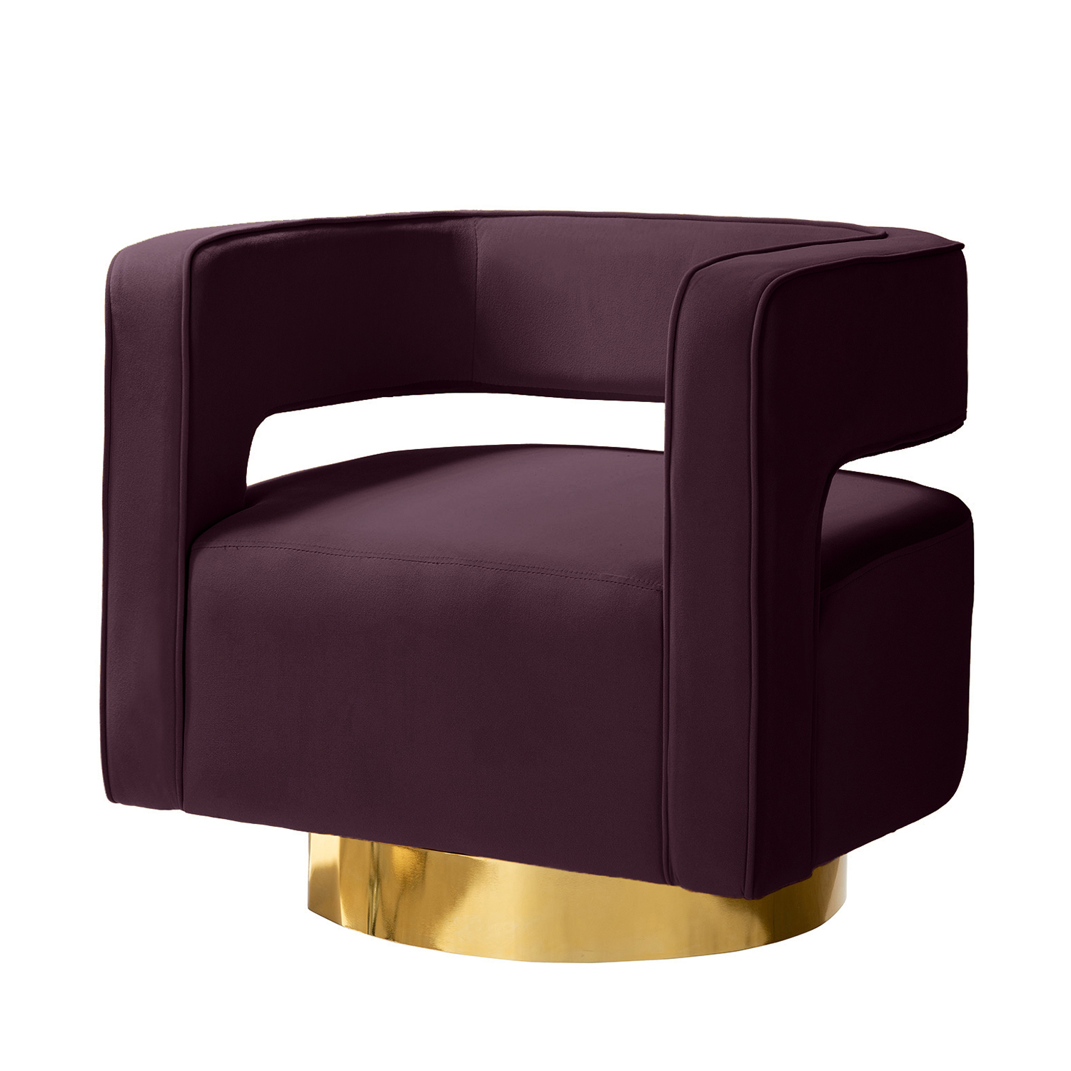 Blanca Purple Velvet Swivel Barrel Accent Chair 2 Blanca Purple Velvet Swivel Barrel Accent Chair - Image 2