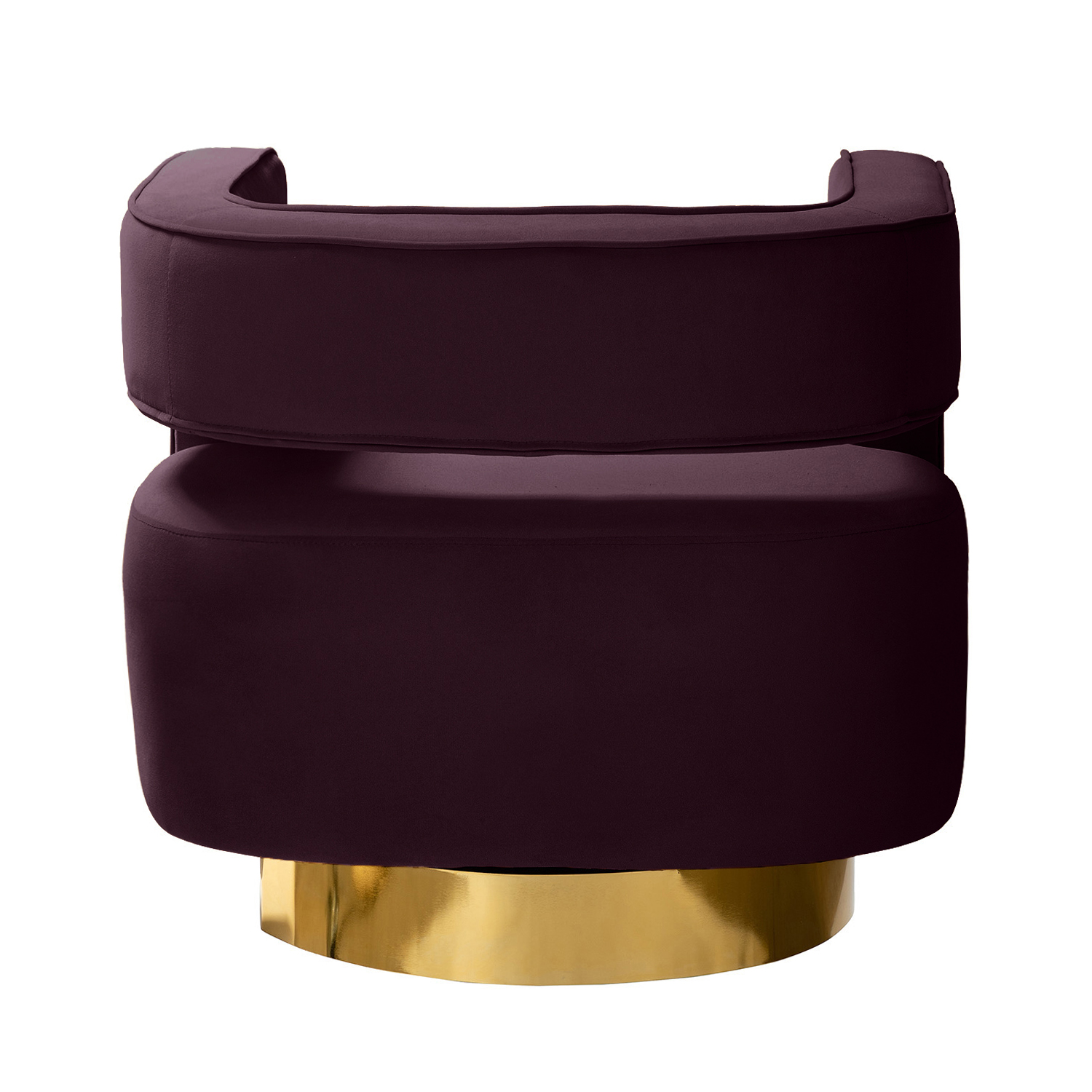 Blanca Purple Velvet Swivel Barrel Accent Chair 4 Blanca Purple Velvet Swivel Barrel Accent Chair - Image 4