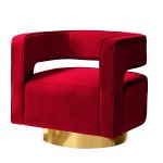 Blanca Red Velvet Swivel Barrel Accent Chair 7 Blanca Red Velvet Swivel Barrel Accent Chair
