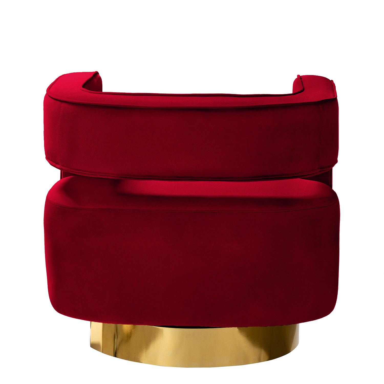 Blanca Red Velvet Swivel Barrel Accent Chair 4 Blanca Red Velvet Swivel Barrel Accent Chair - Image 4