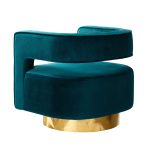 Blanca Teal Velvet Swivel Barrel Accent Chair 8 Blanca Teal Velvet Swivel Barrel Accent Chair
