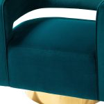 Blanca Teal Velvet Swivel Barrel Accent Chair 10 Blanca Teal Velvet Swivel Barrel Accent Chair