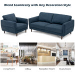 Upholstered Sofa and Chair Set with Removable Cushion Covers (Set of 2)