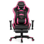 Blue Adjustable Massage Gaming Chair with Footrest and Lumbar Support 39 Blue Adjustable Massage Gaming Chair with Footrest and Lumbar Support