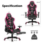 Blue Adjustable Massage Gaming Chair with Footrest and Lumbar Support 40 Blue Adjustable Massage Gaming Chair with Footrest and Lumbar Support