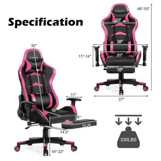 Blue Adjustable Massage Gaming Chair with Footrest and Lumbar Support 12 Blue Adjustable Massage Gaming Chair with Footrest and Lumbar Support - Image 12