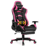 Blue Adjustable Massage Gaming Chair with Footrest and Lumbar Support 42 Blue Adjustable Massage Gaming Chair with Footrest and Lumbar Support