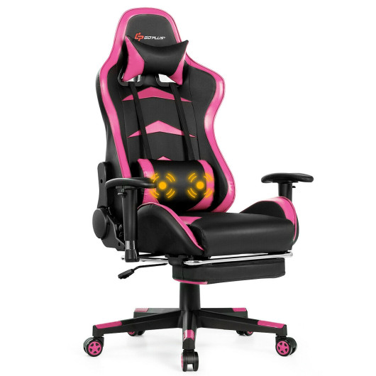 Blue Adjustable Massage Gaming Chair with Footrest and Lumbar Support 14 Blue Adjustable Massage Gaming Chair with Footrest and Lumbar Support - Image 14