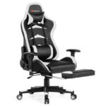 Blue Adjustable Massage Gaming Chair with Footrest and Lumbar Support 45 Blue Adjustable Massage Gaming Chair with Footrest and Lumbar Support