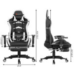 Blue Adjustable Massage Gaming Chair with Footrest and Lumbar Support 47 Blue Adjustable Massage Gaming Chair with Footrest and Lumbar Support