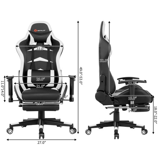 Blue Adjustable Massage Gaming Chair with Footrest and Lumbar Support 19 Blue Adjustable Massage Gaming Chair with Footrest and Lumbar Support - Image 19