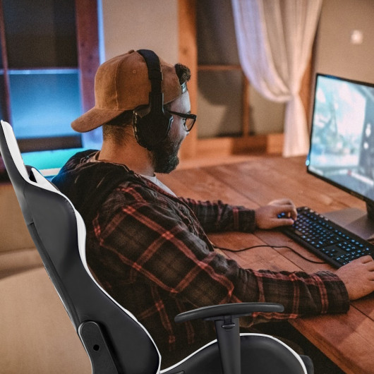 Blue Adjustable Massage Gaming Chair with Footrest and Lumbar Support 20 Blue Adjustable Massage Gaming Chair with Footrest and Lumbar Support - Image 20