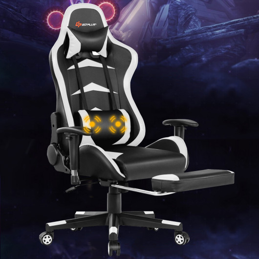Blue Adjustable Massage Gaming Chair with Footrest and Lumbar Support 21 Blue Adjustable Massage Gaming Chair with Footrest and Lumbar Support - Image 21