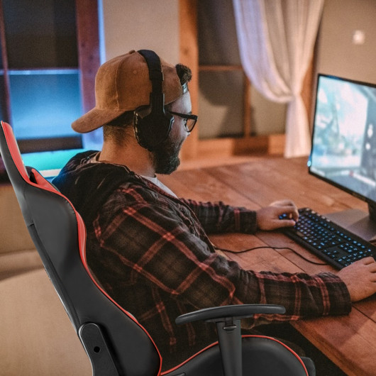 Blue Adjustable Massage Gaming Chair with Footrest and Lumbar Support 23 Blue Adjustable Massage Gaming Chair with Footrest and Lumbar Support - Image 23