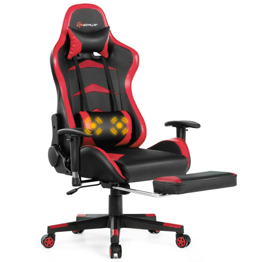 Blue Adjustable Massage Gaming Chair with Footrest and Lumbar Support 25 Blue Adjustable Massage Gaming Chair with Footrest and Lumbar Support - Image 25