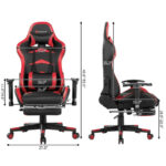 Blue Adjustable Massage Gaming Chair with Footrest and Lumbar Support 54 Blue Adjustable Massage Gaming Chair with Footrest and Lumbar Support