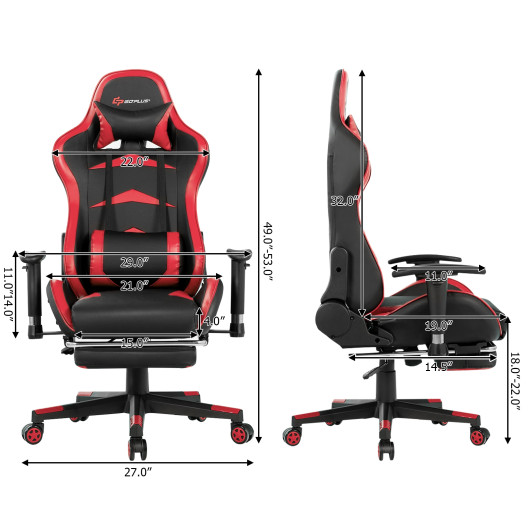 Blue Adjustable Massage Gaming Chair with Footrest and Lumbar Support 26 Blue Adjustable Massage Gaming Chair with Footrest and Lumbar Support - Image 26
