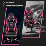 Blue Adjustable Massage Gaming Chair with Footrest and Lumbar Support 37 Blue Adjustable Massage Gaming Chair with Footrest and Lumbar Support