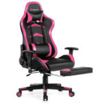 Blue Adjustable Massage Gaming Chair with Footrest and Lumbar Support 38 Blue Adjustable Massage Gaming Chair with Footrest and Lumbar Support