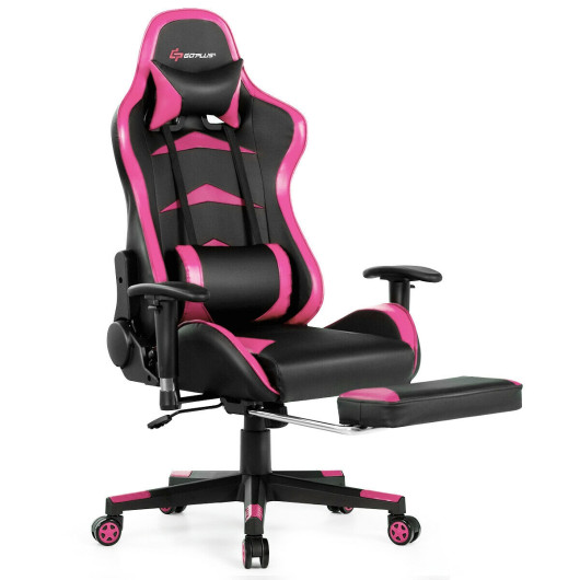 Blue Adjustable Massage Gaming Chair with Footrest and Lumbar Support 10 Blue Adjustable Massage Gaming Chair with Footrest and Lumbar Support - Image 10
