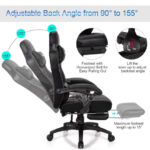 Blue Ergonomic Adjustable Gaming Chair with Footrest and Headrest