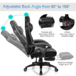 Blue Ergonomic Adjustable Gaming Chair with Footrest and Headrest
