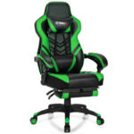 Blue Ergonomic Adjustable Gaming Chair with Footrest and Headrest