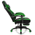 Blue Ergonomic Adjustable Gaming Chair with Footrest and Headrest