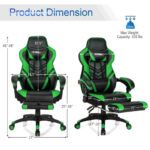 Blue Ergonomic Adjustable Gaming Chair with Footrest and Headrest