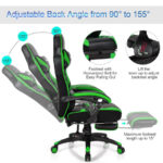 Blue Ergonomic Adjustable Gaming Chair with Footrest and Headrest